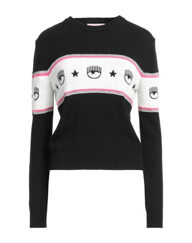 Shop Chiara Ferragni Woman Sweater Black Size Xl Wool, Viscose, Polyamide, Cashmere