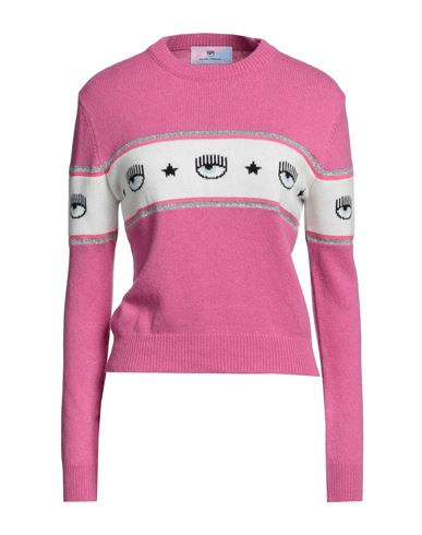 Chiara Ferragni Woman Sweater Magenta Size L Wool, Viscose, Polyamide, Cashmere