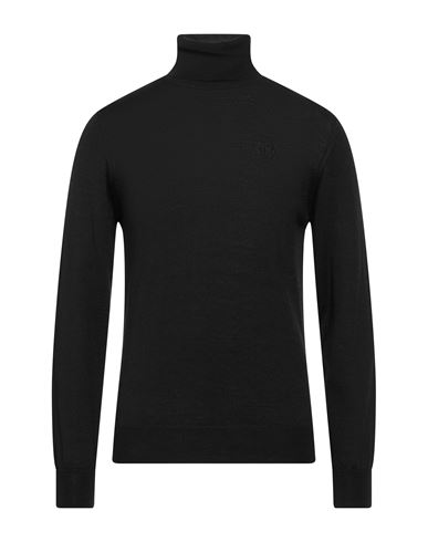 Roberto Cavalli Man Turtleneck Black Size Xxl Acrylic, Wool In Black