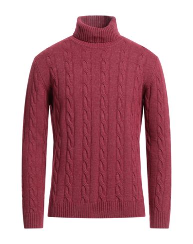 Herman & Sons Man Turtleneck Garnet Size Xxl Wool, Cashmere In Red