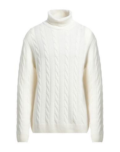 Herman & Sons Man Turtleneck Ivory Size Xxl Wool, Cashmere In White