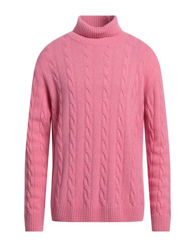 Herman & Sons Man Turtleneck Pink Size 3xl Wool, Cashmere