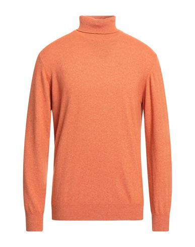 Herman & Sons Man Turtleneck Orange Size Xl Wool, Cashmere