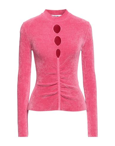 Msgm Woman Sweater Fuchsia Size L Viscose, Polyamide, Elastane In Pink