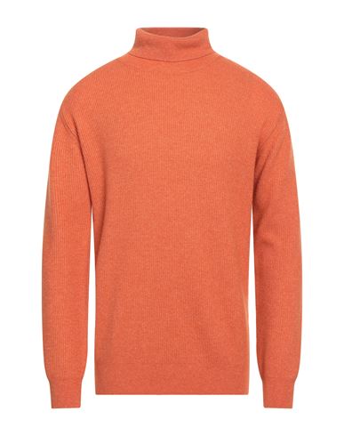 Herman & Sons Man Turtleneck Orange Size Xl Wool, Cashmere