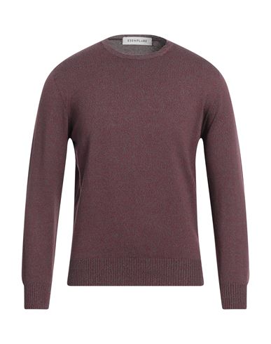 Esemplare Man Sweater Burgundy Size L Cotton, Merino Wool, Silver In Red