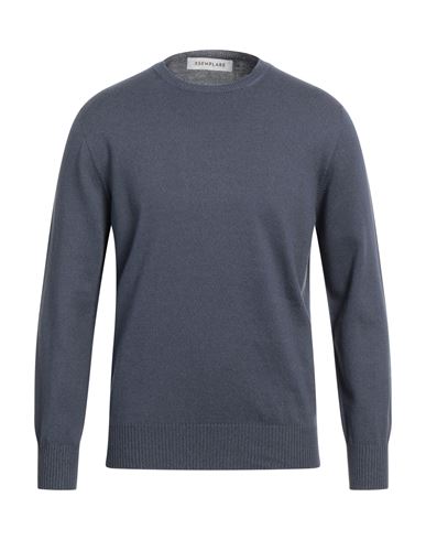 Esemplare Man Sweater Slate Blue Size L Cotton, Merino Wool, Silver