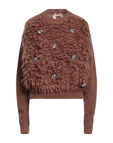 N°21 Woman Sweater Brown Size 4 Polyamide, Mohair Wool, Wool, Viscose, Cashmere