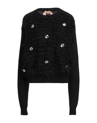 N°21 Woman Sweater Black Size 8 Polyamide, Mohair Wool, Wool, Viscose, Cashmere