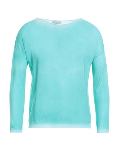 Ploumanac'h Man Sweater Turquoise Size M Cotton In Blue
