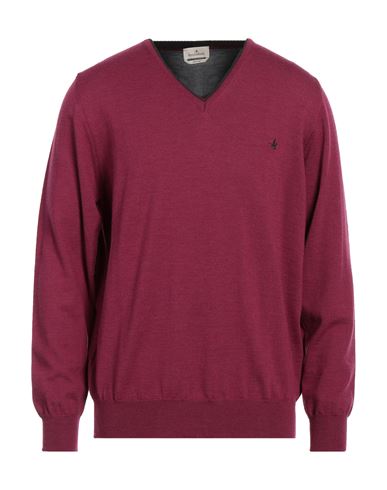 Brooksfield Man Sweater Magenta Size 46 Virgin Wool
