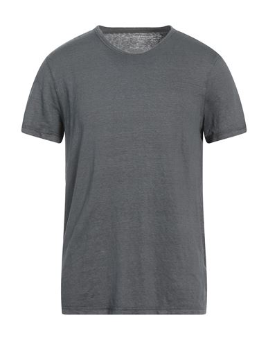 Shop Majestic Filatures Man T-shirt Lead Size L Linen, Elastane In Grey
