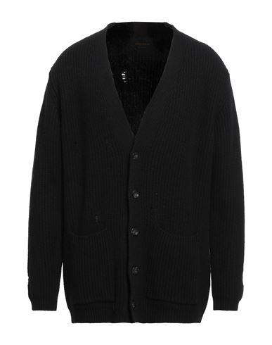 Officina 36 Man Cardigan Black Size Xl Wool, Polyamide