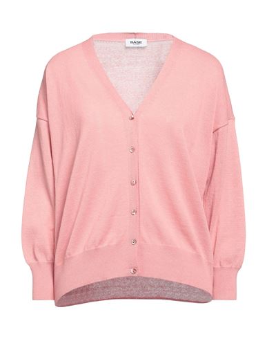 Base Milano Woman Cardigan Pastel Pink Size 4 Recycled Cotton, Recycled Polyester, Polyester
