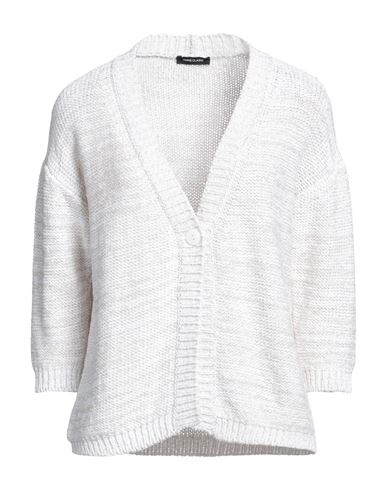 Anneclaire Woman Cardigan Ivory Size 16 Cotton, Polyester, Polyamide, Elastane In White