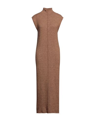 Anonyme Designers Woman Long Dress Camel Size 8 Polyacrylic, Polyamide, Wool, Metallic Fiber, Elasta In Beige