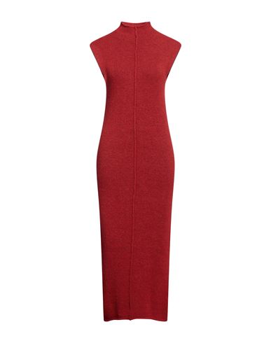 Anonyme Designers Woman Maxi Dress Brick Red Size 6 Polyacrylic, Polyamide, Wool, Metallic Fiber, El