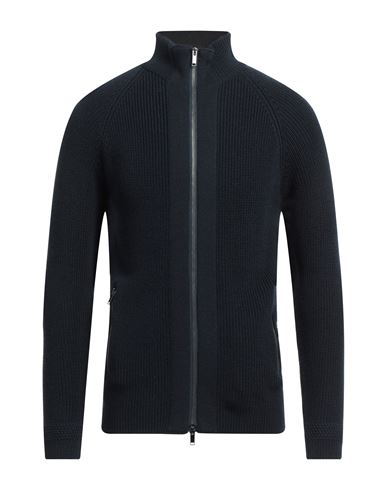 Daniele Fiesoli Man Cardigan Midnight Blue Size Xl Merino Wool, Polyamide In Blue