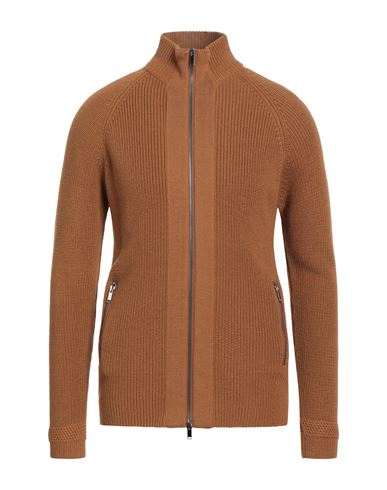 Daniele Fiesoli Man Cardigan Camel Size M Merino Wool, Acrylic In Beige