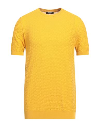 +39 Masq Man Sweater Ocher Size Xl Cotton In Yellow