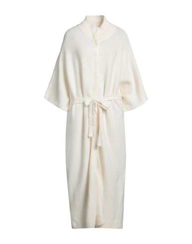 Emma & Gaia Woman Cardigan Ivory Size 8 Wool, Alpaca Wool, Polyamide, Elastane In White