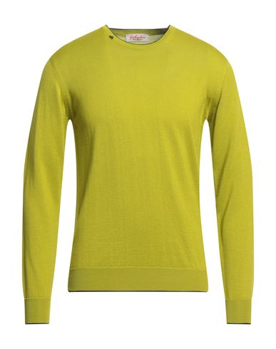 Gabardine Man Sweater Acid Green Size Xxl Merino Wool, Acrylic
