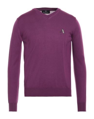 Aquascutum Man Sweater Deep Purple Size M Virgin Wool, Acrylic
