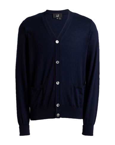 Dunhill Man Cardigan Navy Blue Size L Cashmere In Navy Blue