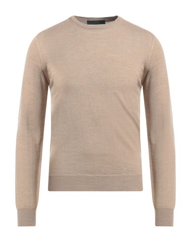 Vneck Man Sweater Camel Size 44 Wool, Acrylic In Beige