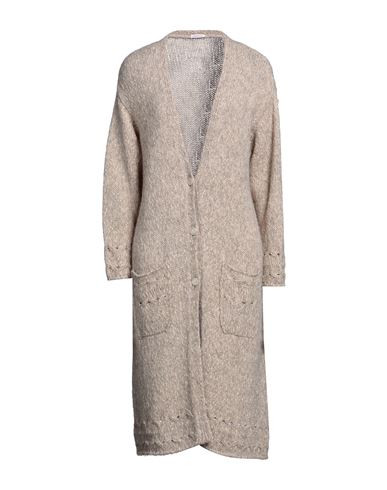 Rossopuro Woman Cardigan Beige Size Xs Cotton, Polyester, Polyacrylic, Wool, Alpaca Wool