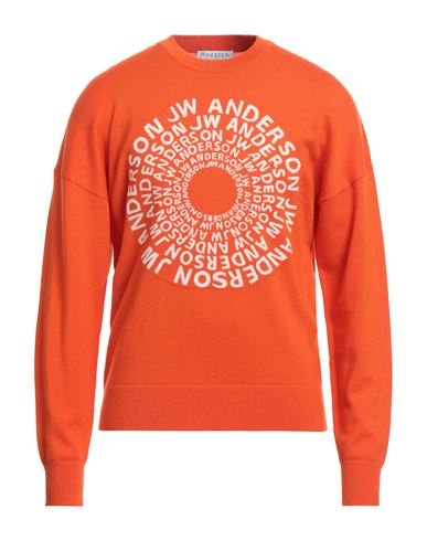 Jw Anderson Man Sweater Orange Size Xs Merino Wool