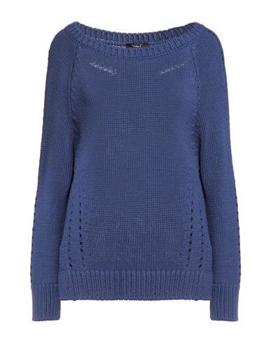 Niki.t Niki. T Woman Sweater Navy Blue Size L Cotton, Acrylic