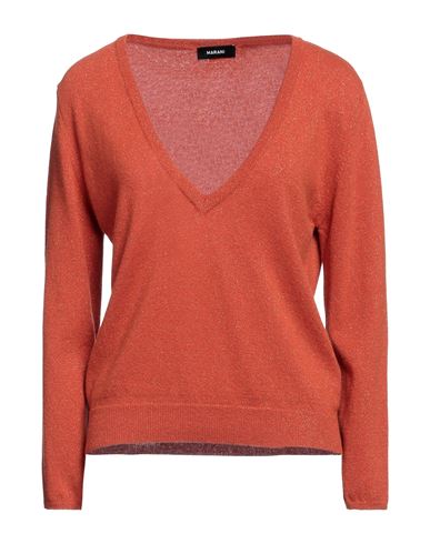 Marani Woman Sweater Rust Size 4 Wool, Viscose, Polyamide, Metallic Fiber, Cashmere In Red