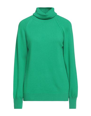 Emma & Gaia Woman Turtleneck Green Size 8 Cashmere