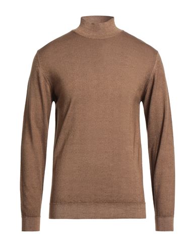 Daniele Fiesoli Man Turtleneck Camel Size Xxl Merino Wool In Beige