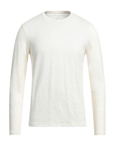 Majestic Filatures Man Sweater Cream Size M Linen, Elastane In White