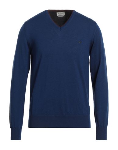 Brooksfield Man Sweater Blue Size 40 Virgin Wool