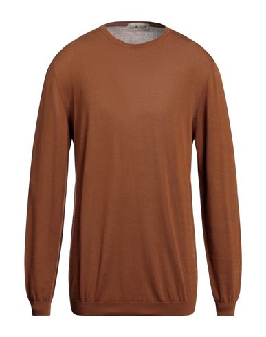 Irish Crone Man Sweater Camel Size Xl Cotton In Beige