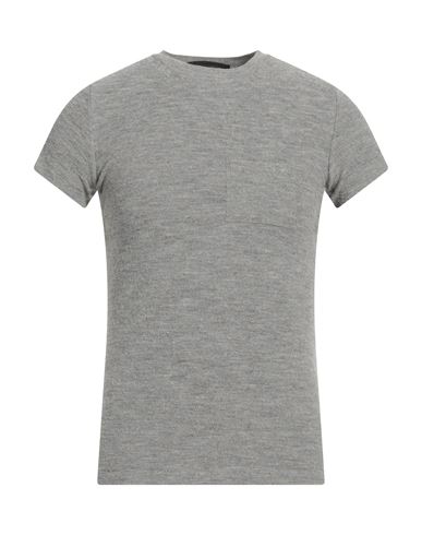 Messagerie Man Sweater Light Grey Size M Linen, Viscose, Lycra