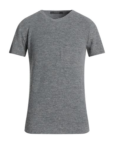 Messagerie Man Sweater Grey Size L Linen, Viscose, Lycra