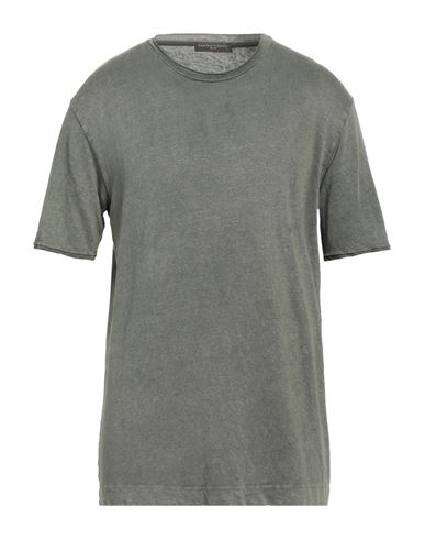 Daniele Fiesoli Man T-shirt Military Green Size Xl Linen, Elastane