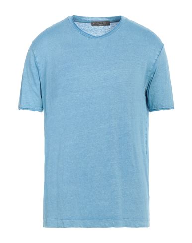 Daniele Fiesoli Man T-shirt Sky Blue Size Xxl Linen, Elastane