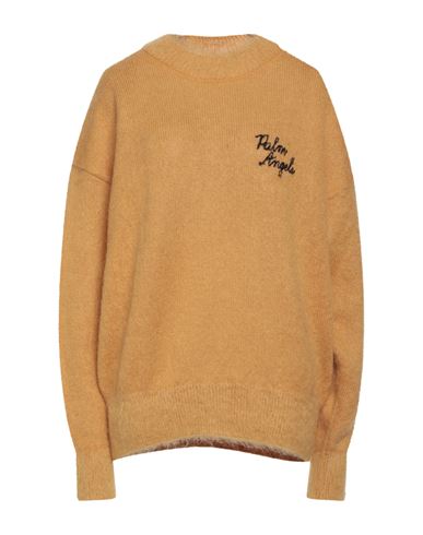 Palm Angels Woman Sweater Mustard Size L Mohair Wool, Polyamide, Wool In Yellow