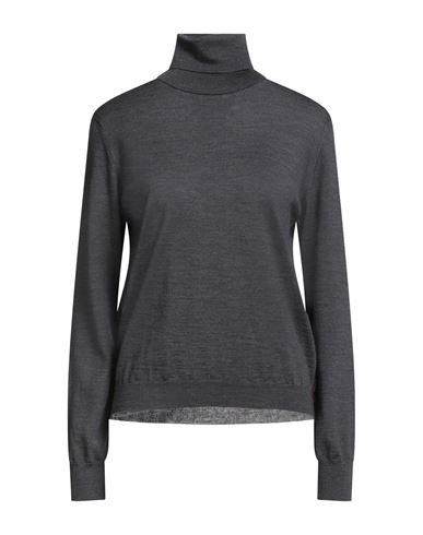 Maison Margiela Frayed Edges Wool Turtleneck Sweater In Gray