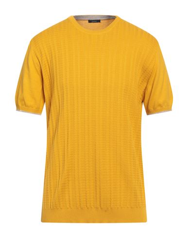 Barbati Man Sweater Ocher Size 3xl Cotton In Yellow