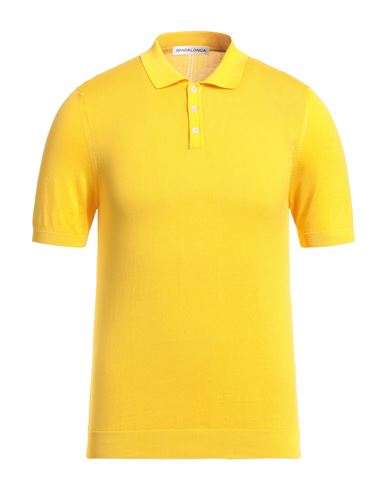 Spadalonga Man Sweater Mandarin Size 40 Cotton In Yellow