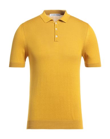 Spadalonga Man Sweater Mandarin Size 40 Cotton In Yellow