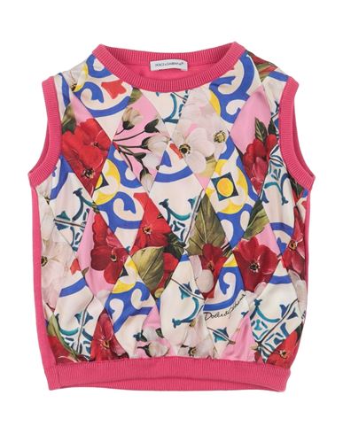 Shop Dolce & Gabbana Toddler Girl Sweater Fuchsia Size 6 Cotton, Silk In Pink