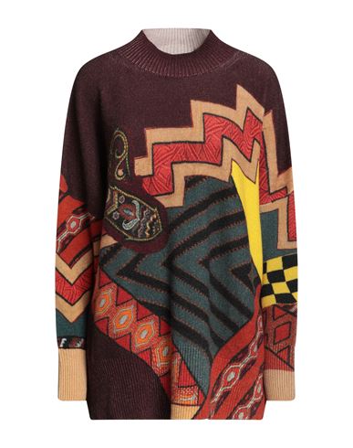Etro Woman Turtleneck Cocoa Size 6 Wool In Brown
