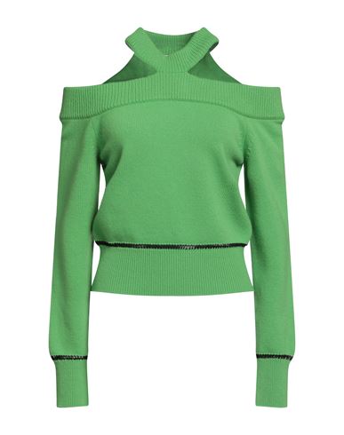 Shop Alexander Mcqueen Woman Sweater Green Size S Wool, Polyamide, Elastane